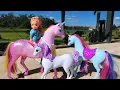 Unicorn queen Elsa Anna toddlers - fantastical horse friends
