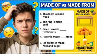 English Grammar Exercise - Made Of vs Made From 😱 | When Do You Use It? 1 Trick  #englishsikhoapp