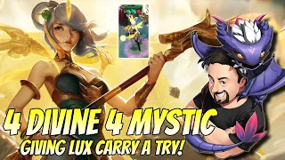 Lux Carry with 4 Divine 4 Mystic! | TFT Fates | Teamfight Tactics