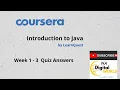 Coursera Introduction to Java by Learn Quest Quiz Answers