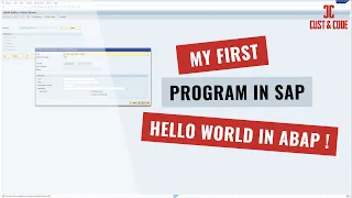 My First Program in SAP - Hello World in ABAP english