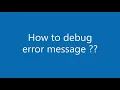 How to debug error message in SAP