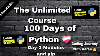 Python Tutorial Day 3 Modules and Pip Explained in Hindi Python for Beginners