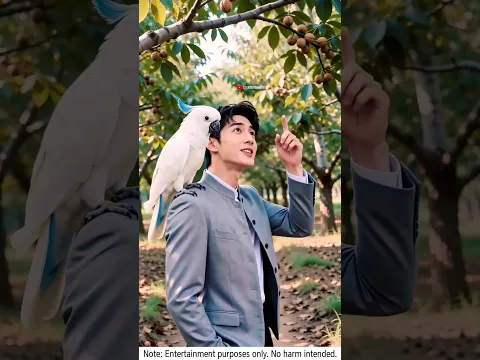 smart bird helps man get walnut 🤣 #funny #funnyvideo