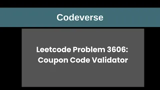 Problem 3606 Coupon Code Validator