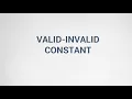 59 Valid and INValid Constants