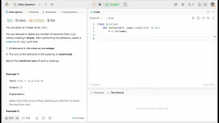 Leetcode 3487 Maximum Unique Subarray Sum After Deletion Python3