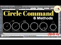How To Use Circle Command All 6 Method in AutoCAD Circle Command How To Create Circle Command