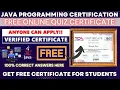 Free Java Programming Certification Java Programming Free Certificate