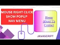 Mouse Right Click Nav menu Custom Context Menu javascript