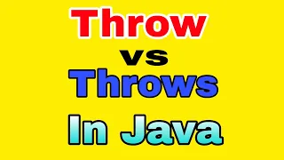Difference Between Throw and Throws In Java In Hindi