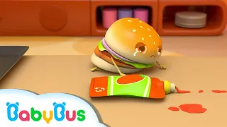 خمس هامبرقرات يقفزون اغاني وكرتون الاطفال اغاني الاطعمة بيبي باص BabyBus Arabic 