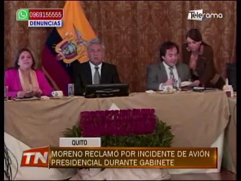 Moreno reclamó por incidente de avión presidencial durante gabinete