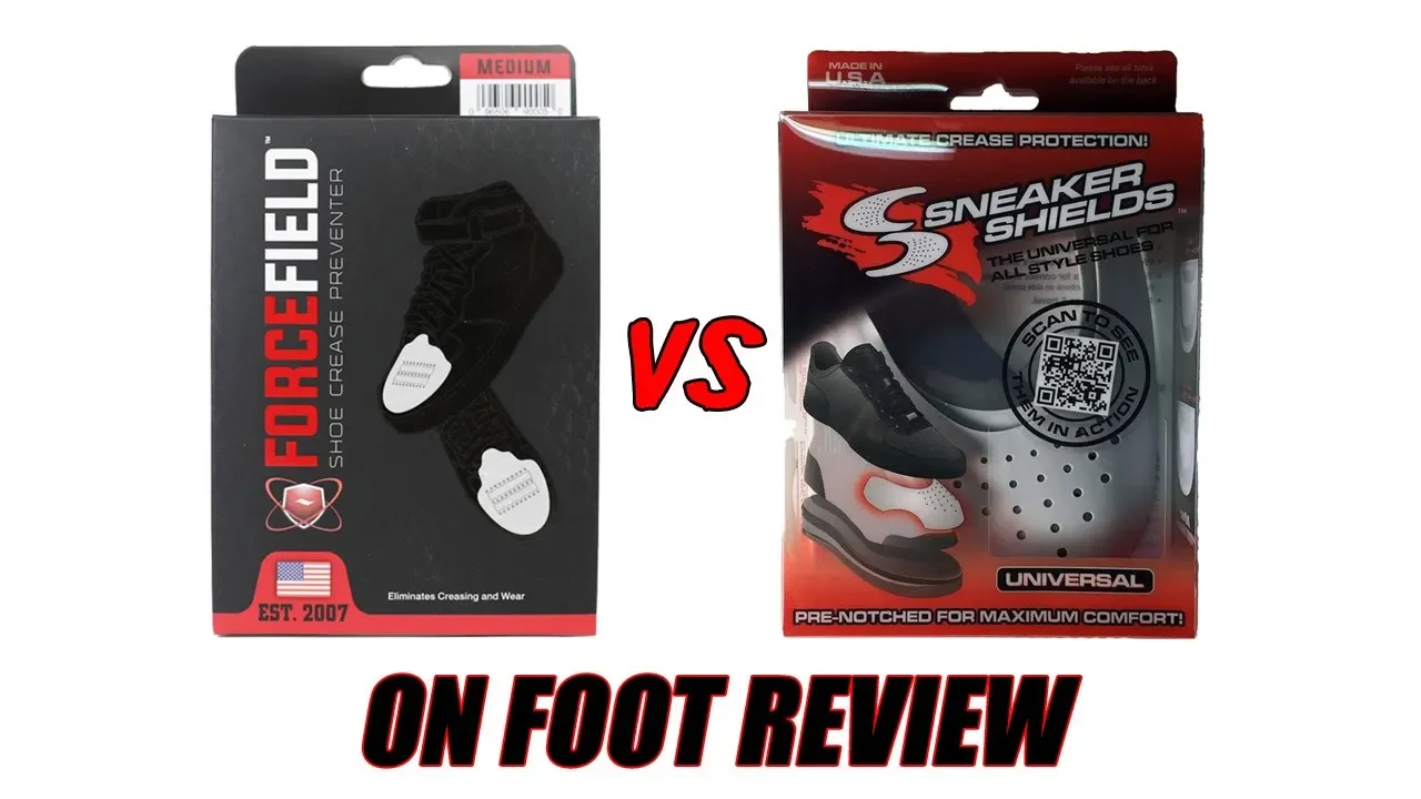FORCEFIELD VS. SNEAKER SHIELDS !!! HOW TO PREVENT SNEAKER CREASES !!! ON FOOT REVIEW !!!