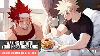 waking up with your hero husbands kirishima u0026 bakugou x listener