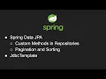 Spring Data Access Spring Data JPA JdbcTemplate