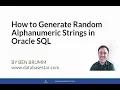Oracle SQL Generate Random Alphanumeric String