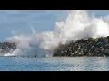 Massive 20 Swell destroys beaches and creates Rare Weird surf waves