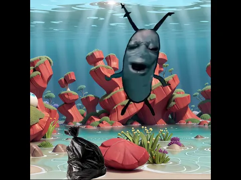 Plankton is unhappy about trash falling from sky