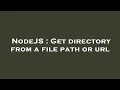 NodeJS Get directory from a file path or url