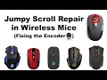 How to fix wireless mouse scroll wheel jumping up and down Jumpy Scrolling wheel Encoder repair