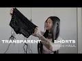 TRANSPARENT shorts try on haul Amber Tan
