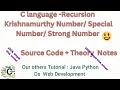 C Language Krishnamurthy Number using Recursion in C Special Number Using Recursion in C