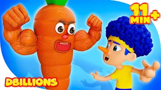 Zanahoria saludable con los nuevos Heroes DB + Más D Billions Canciones Infantiles