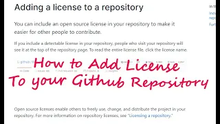 How to Add License to your GitHub Repository Step by Step Tutorial