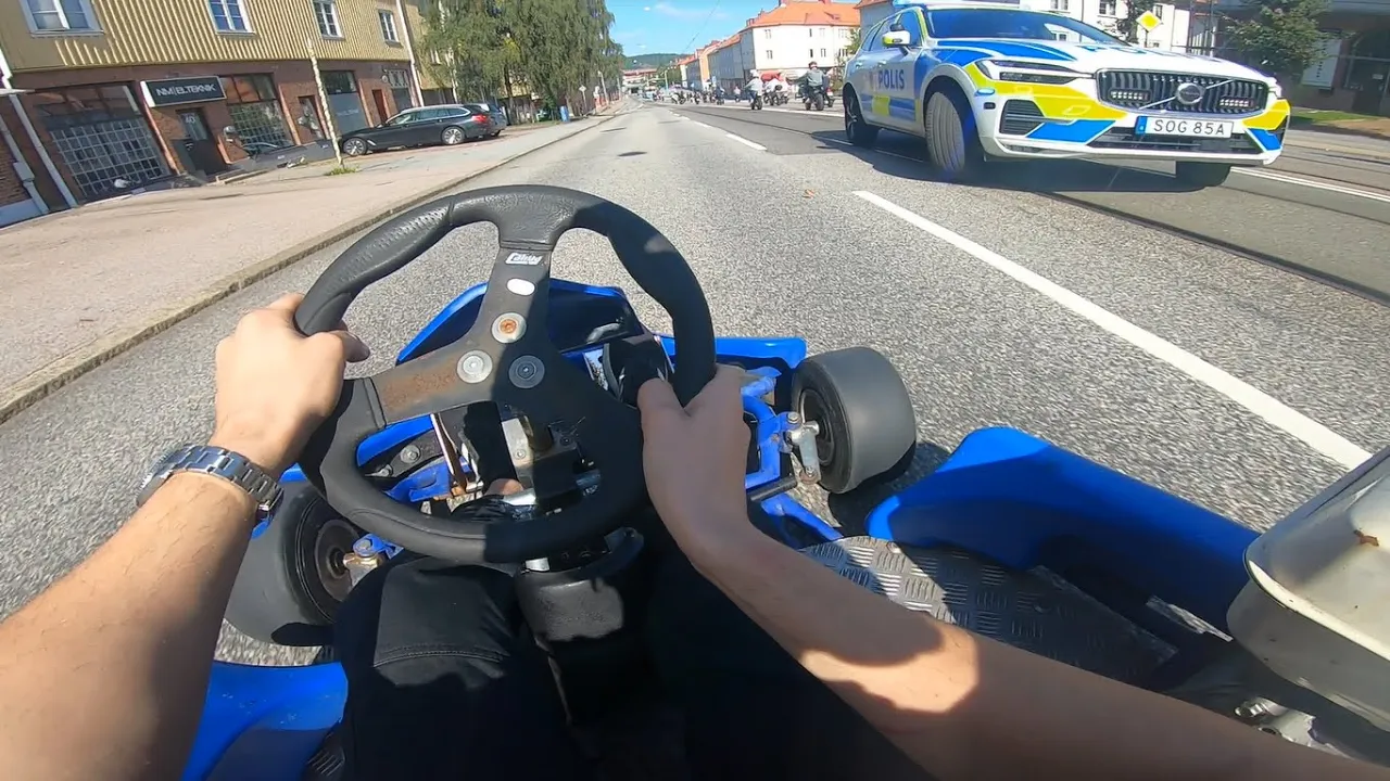 Gokart Police Chase | Brodalen Motorcycle Meet 2023 Sweden |