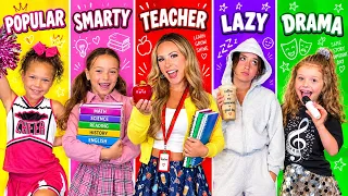 TEACHER 📚 VS LAZY 😴 VS POPULAR 💋 VS DRAMA 🎭 VS SMARTIE 🍎 SHOPPING CHALLENGE #school #shopping 