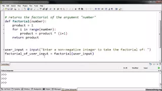 Defining a Factorial Function - Introduction to Programming with Python