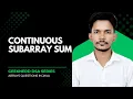 523 Continuous Subarray Sum Leetcode Array Problem DSA