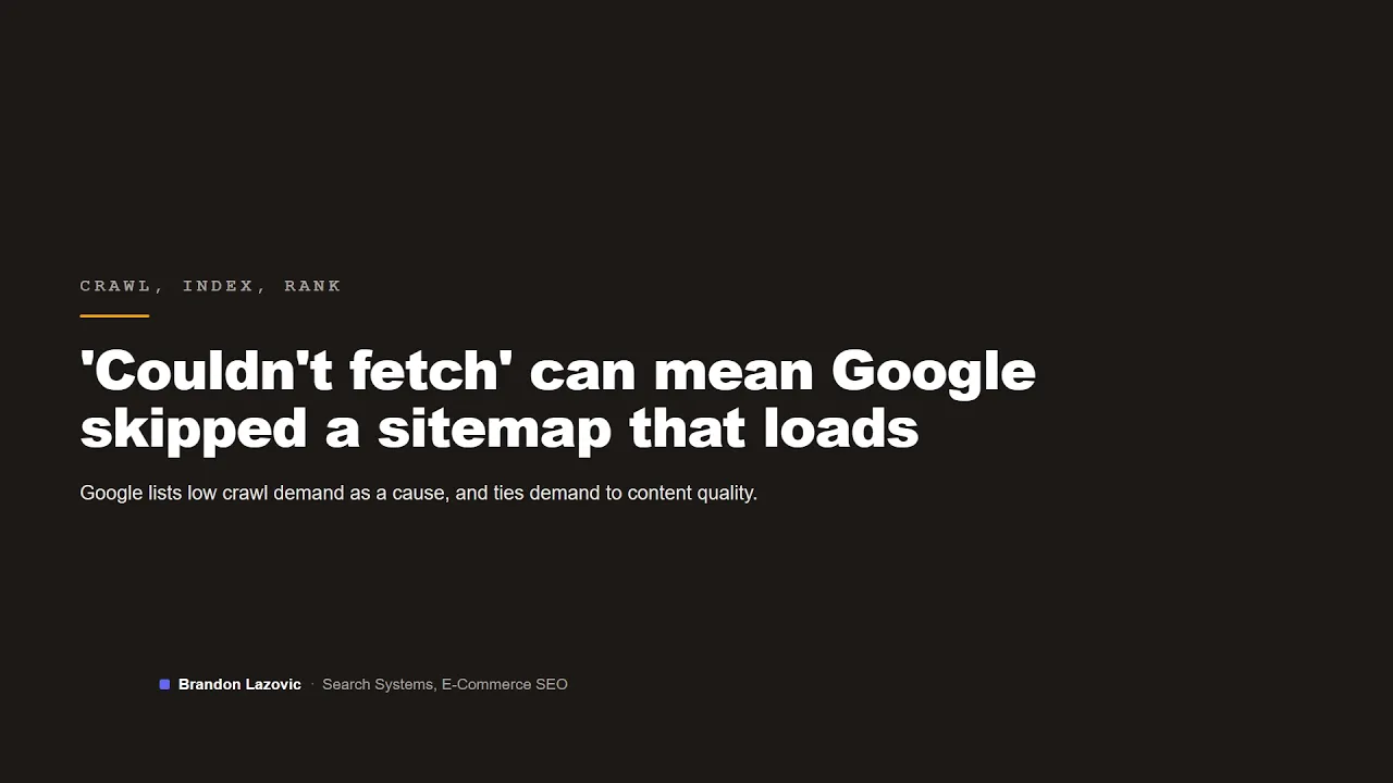 Video thumbnail: Why Search Console says a sitemap couldn't fetch