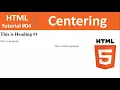 HTML Tutorial - Center Tag for Centering Content in HTML