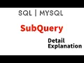 SubQueries in SQL MYSQL Beginner to Advanced Interview Preparation