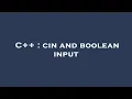 C cin and boolean input