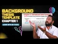 Thesis Template - Chapter 1 Background