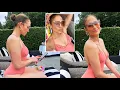 Jennifer Lopez celebrates Fourth of July at the poolside in plunging swimsuit