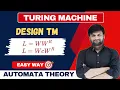 Turing Machine for Odd or Even Palindrome ww r wcw r TOC FLAT TAFL