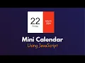 How To Create Mini Calendar Using HTML CSS and JavaScript