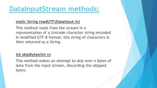 DataInputStream class