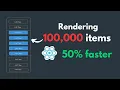 React Virtualized List Efficiently Render 100 000 Rows in React
