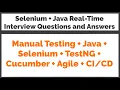 SELENIUM JAVA Real Time Interview Questions and Answer - Java Selenium TestNG Cucumber Agile