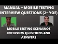 Manual Testing Interview Questions and Answers - Mobile Testing Mock Interview