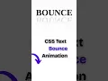 CSS Text Bounce Animation Tutorial