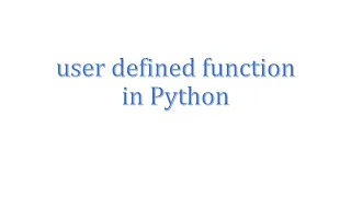 Python user defined function - Part1