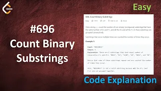 Count Binary Substrings Live Coding with Explanation Leetcode - 696