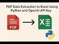 PDF to Excel Data Extraction using Open AI API Key and Python