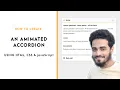 How to create an Animated Accordion using HTML CSS JavaScript